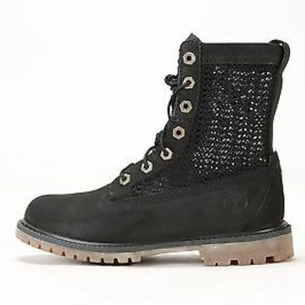 Timberland Black Open Weave 6" Boot 7